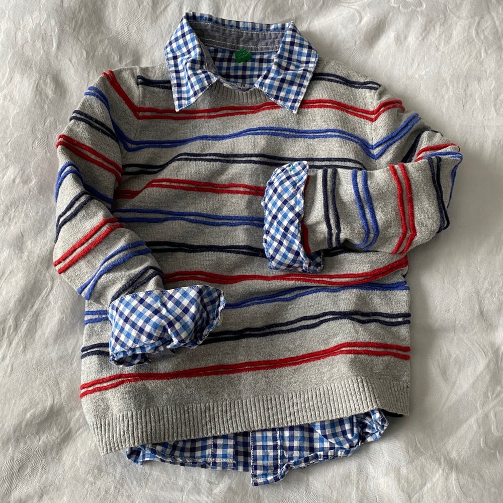 Benetton sweater and button down size 4 / 5 EUC